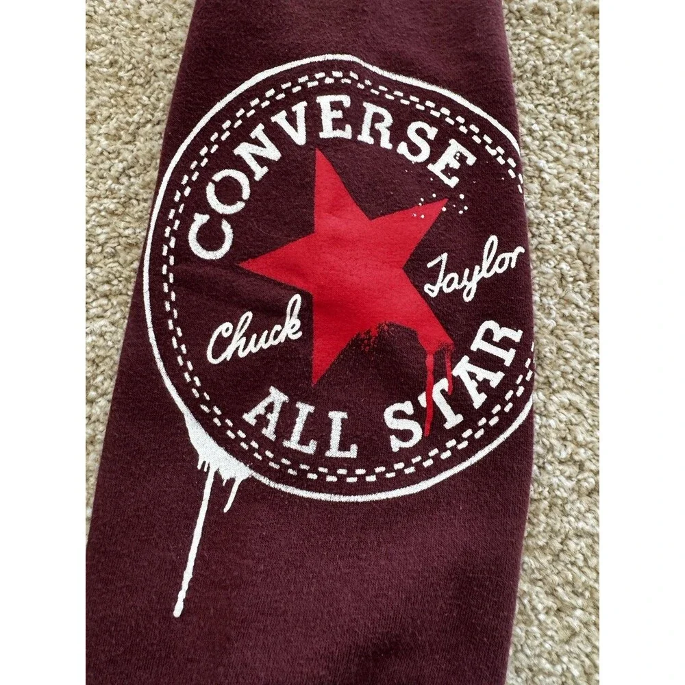 Converse Kids Joggers Size Large Maroon Red Sweatpants Logo on Leg